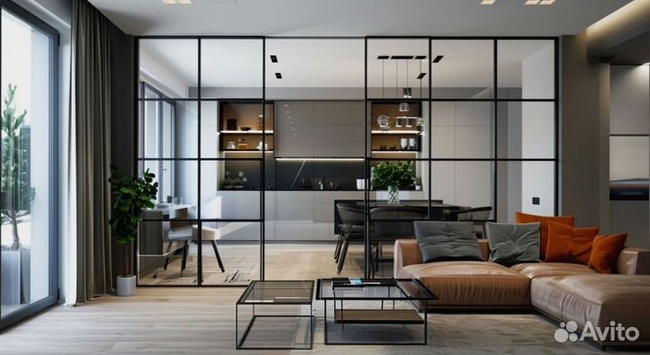 Стеклянные межкомнатные перегородки