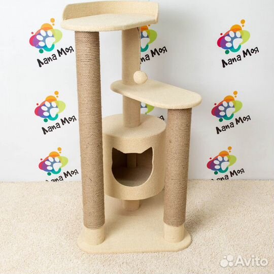 Домик для кошек, с когтеточкой Арт 35. Новый 110см