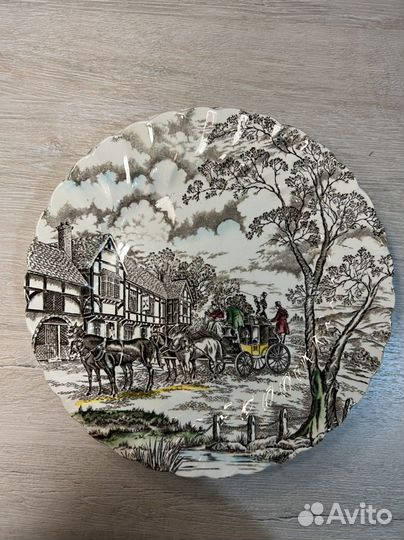 Тарелка сервировочная 25см Англия myott “Почта”