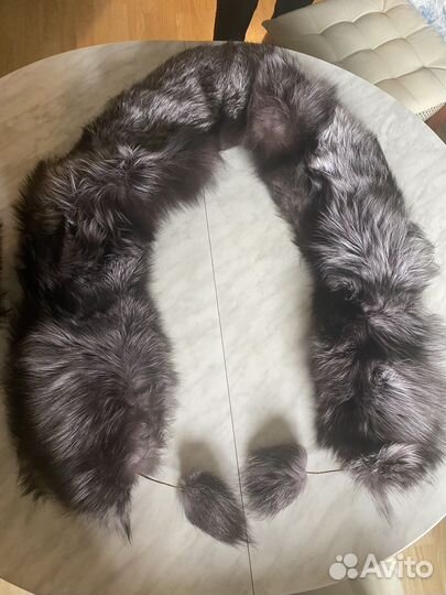 Шапка с воротником из чернобурки женская