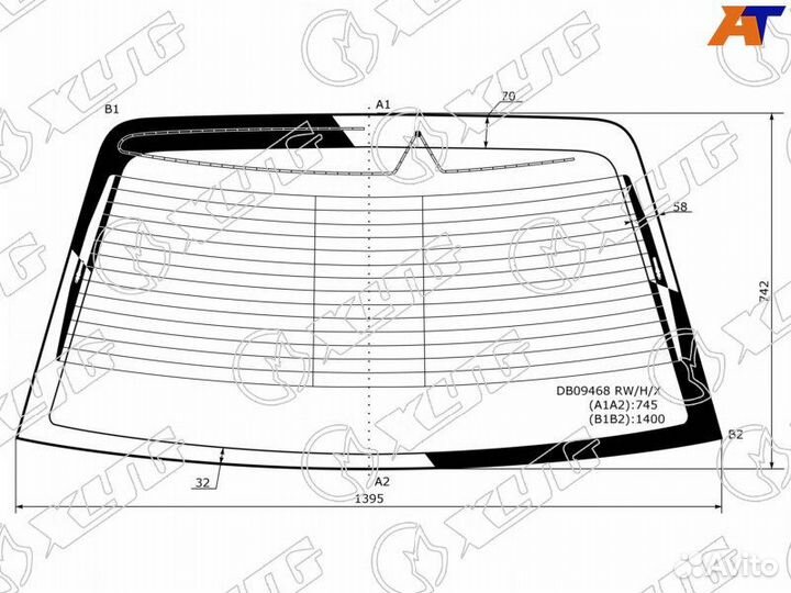 Стекло заднее Lincoln LS