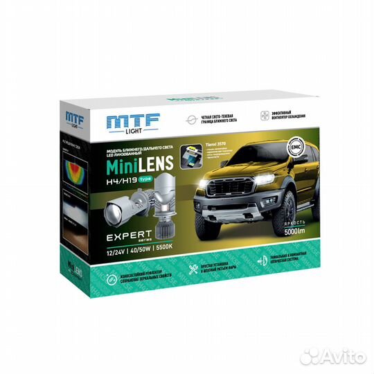 Мини BI-LED линзы minilens MTF H4/H19 expert