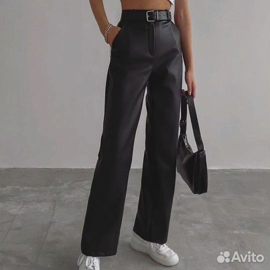 Брюки из эко-кожи