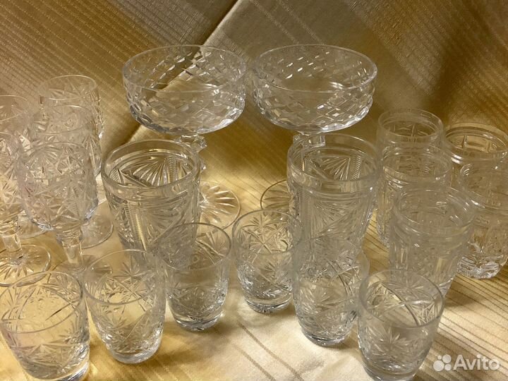 Ваза стопки рюмки хрустальные СССР