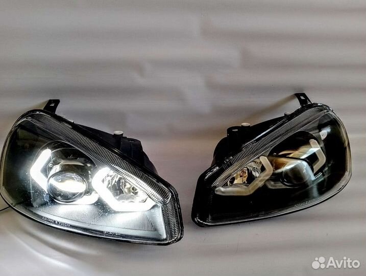 Тюнинг фары калина 1 ангельские глазки bi led
