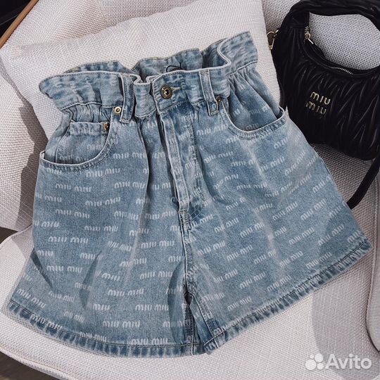 Джинсовые шорты miu miu