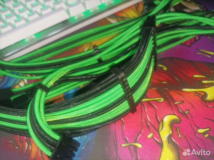 Зелёный набор кабелей для бп Zet Gaming Power Set