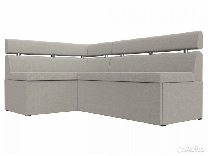 Диван кухонный угловой Классик левый угол, рогожка, амур бежевый