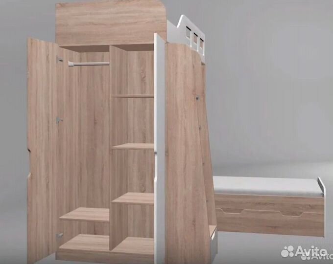 Двухъярусная кровать Белый/Оранжевый