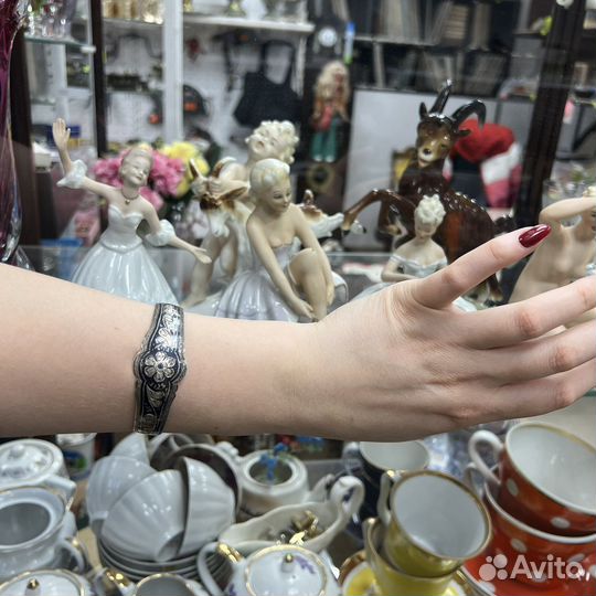 Серебряный браслет кубачи 875 проба 16 грамм