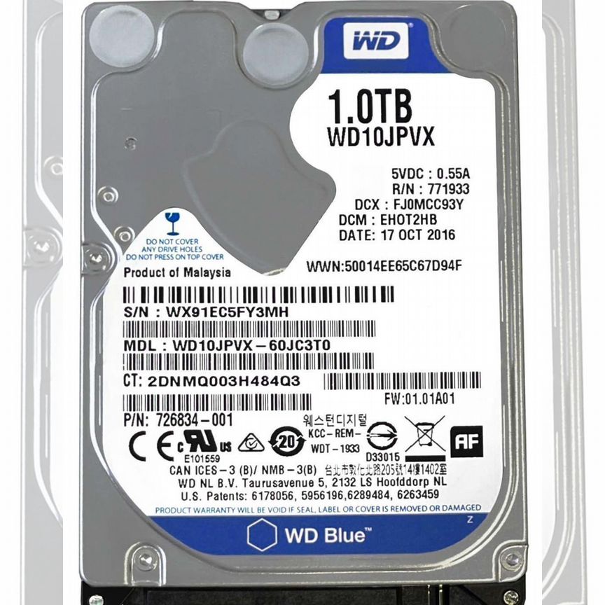 [WD10JPVX] Жесткий Диск Western Digital 1tb Sata3 Wd10jpvx