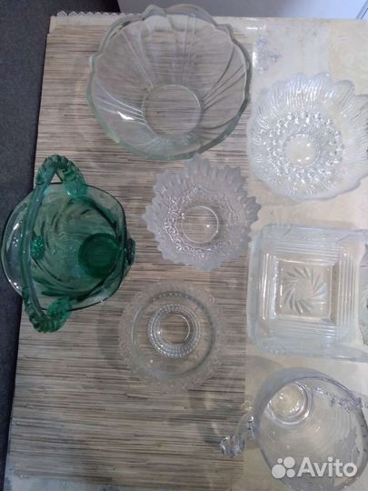 Вазы хрусталь стекло Тарелки большие плоские