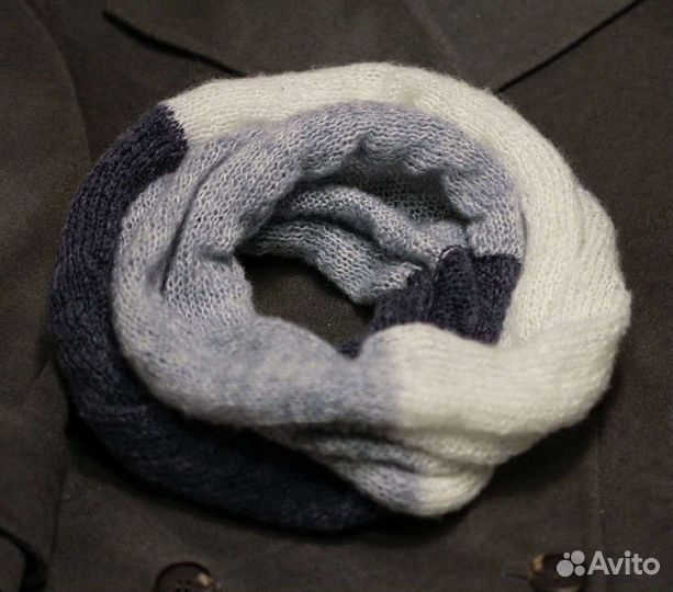 Вязаный вручную снуд разноцветный