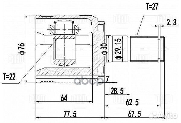Шрус для а/м Hyundai Solaris (10) /Solaris II