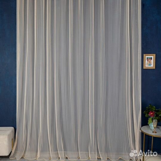 Тюль Плиссе Бежевый