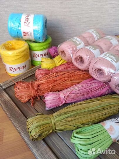 Рафия солома натуральная искусственная