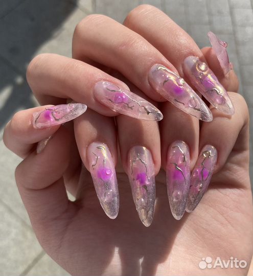 Крейзи маникюр Москва/ Наращивание/ Короткие ногти