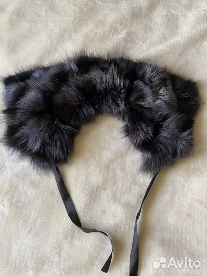 Воротник из меха чернобурки