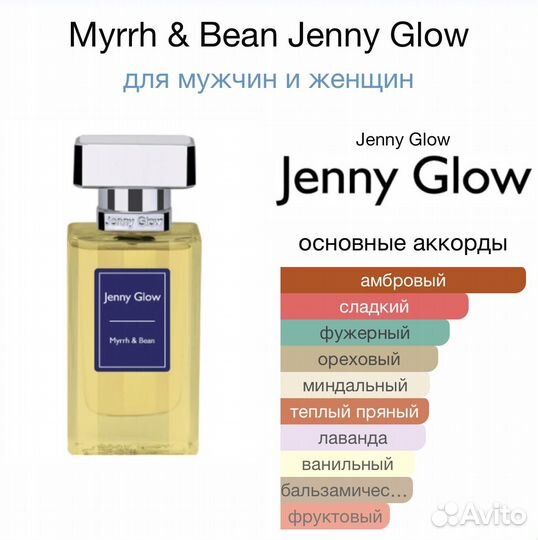 Духи jenny glow myrrh & bean