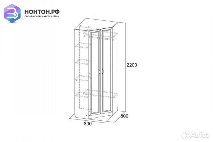 Шкаф угловой Вега вм-07 сосна карелия