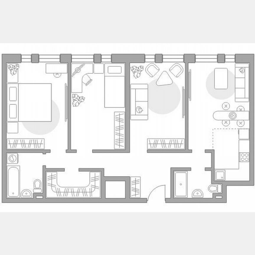 3-к. квартира, 83 м², 2/30 эт.