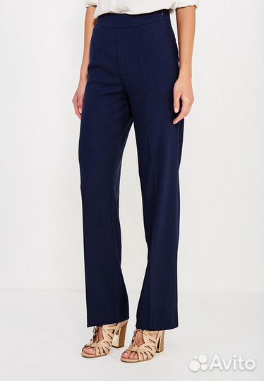 Брюки свободного кроя синие размер M