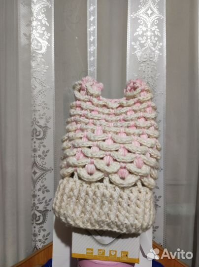 Шапка женская вязаная ручная работа