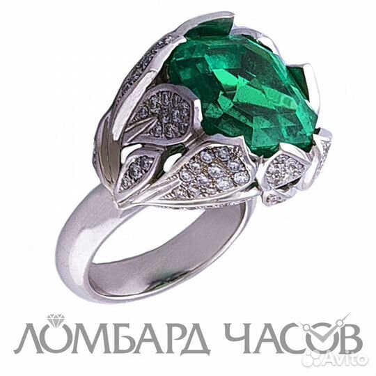 No name Кольцо с природным изумрудом 11.88ct