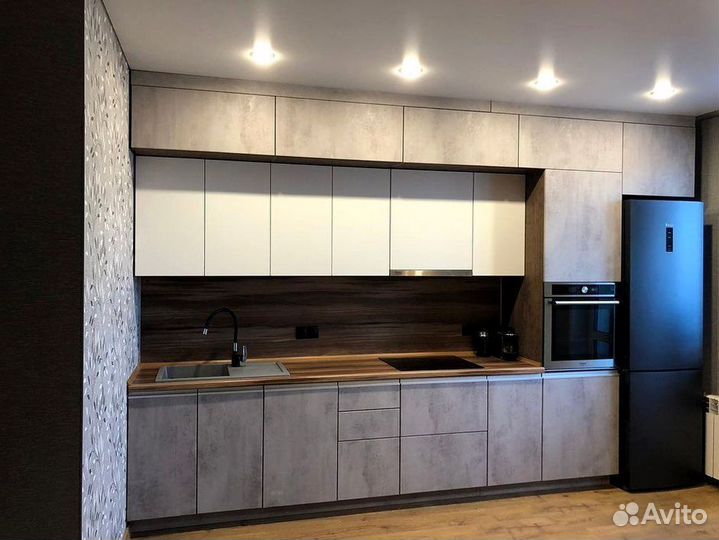 Кухонный гарнитур прямой в потолок на заказ