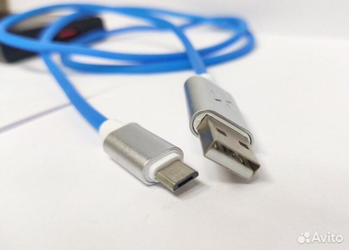 Кабель зарядка Micro USB цветомузыка