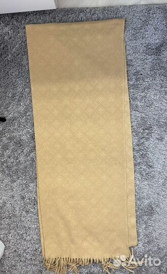 Кашимировый песочный шарф/палантин