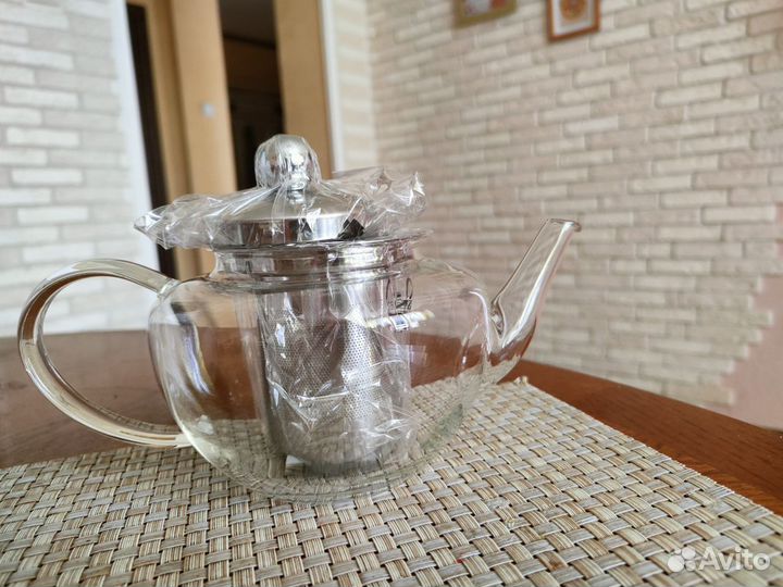 Новый стеклянный чайник для заварки