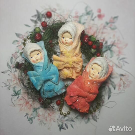 Ватные ёлочные игрушки