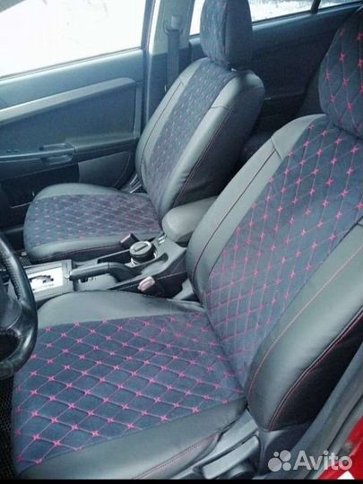 Чехлы kia rio алькантара