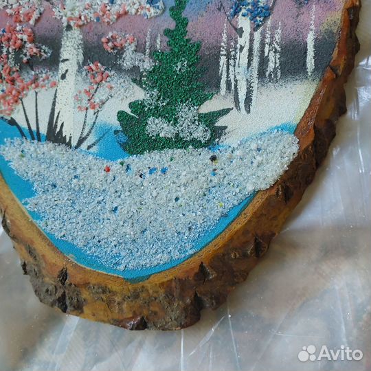 Панно из дерева и поделочного камня