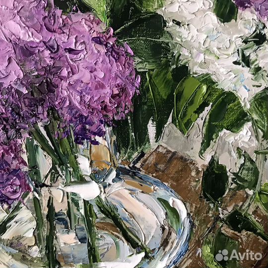 Картина маслом. Букет стрени. 50х50