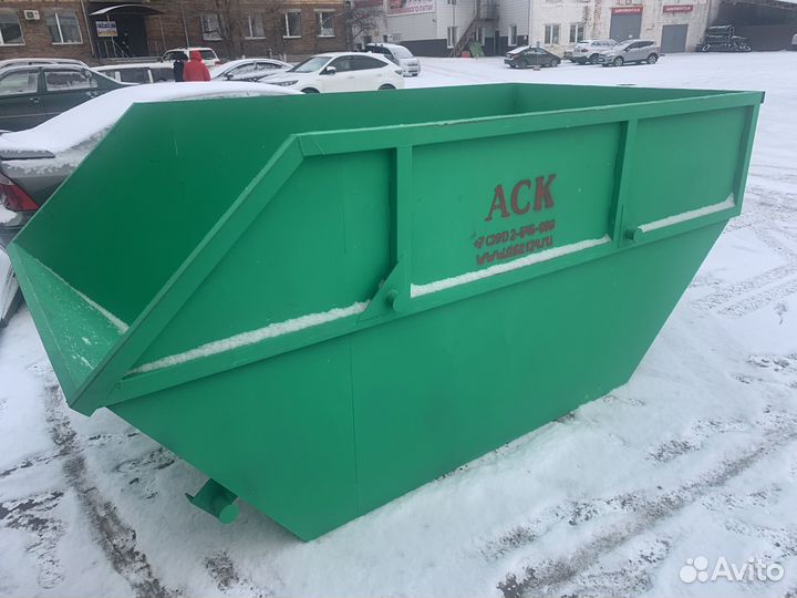 Бункер-накопитель для мусора с крышкой 8 м3
