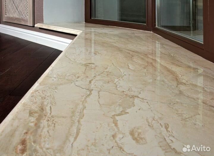 Подоконники из мрамора, гранита, акрила на заказ