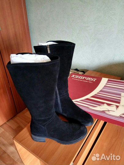Сапоги зимние замшевые, мех натуральный 40 р