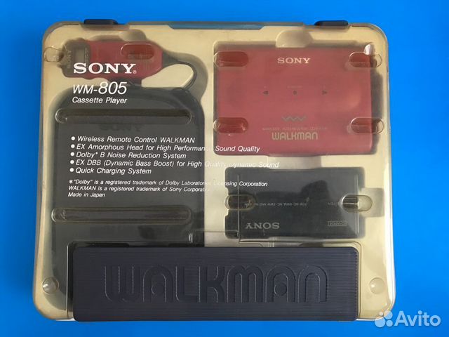 Кассетный плеер sony WM-805 красный