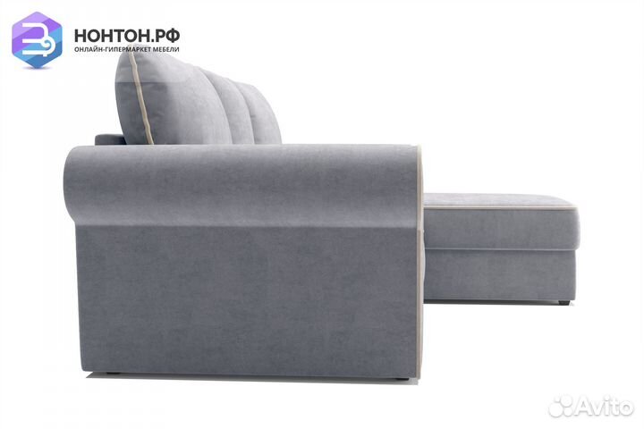 Диван угловой дельфин Прованс серый