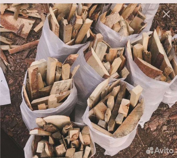 Дрова на мешках