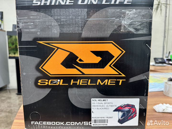 Шлем снегоходный SS-1 ultimate black RED