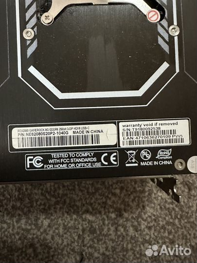 Видеокарта palit rtx 2080 game rock