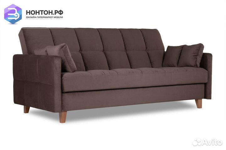 Диван книжка Ригдом коричневый