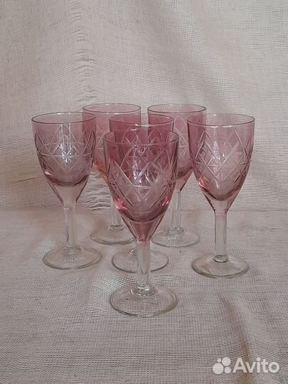 Винтаж лафитники бокалы фужеры СССР богемия
