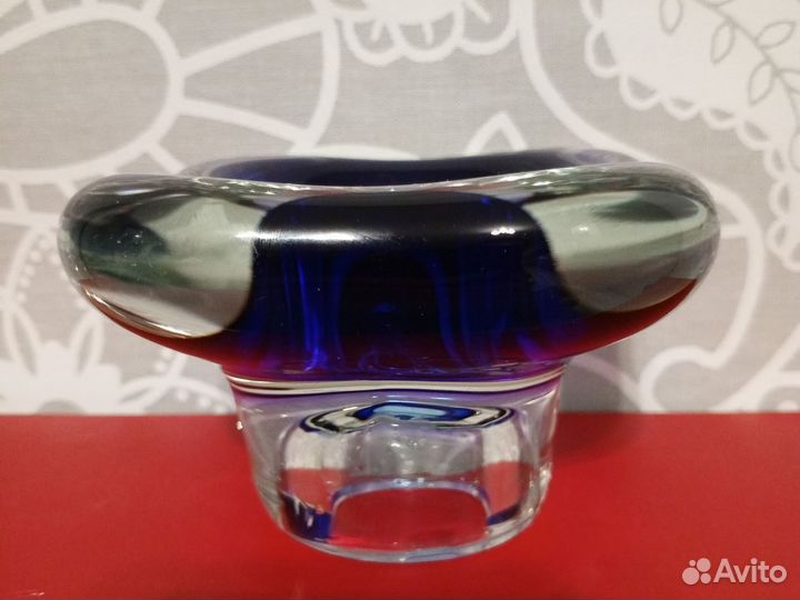 Ваза цветное гутное стекло