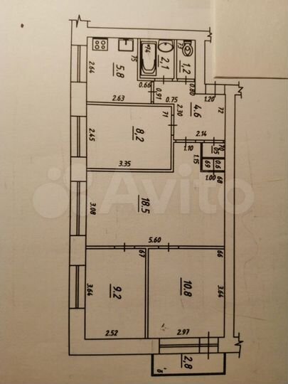 4-к. квартира, 61,5 м², 3/5 эт.
