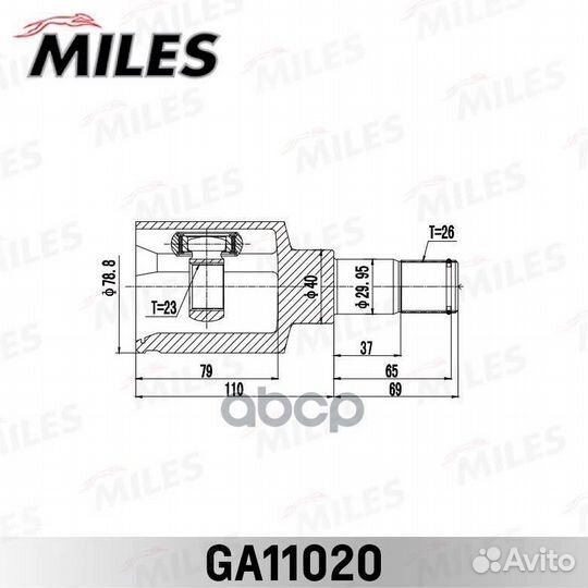 ШРУС Ford Focus II Cb4 08-11 внутр. Лев. ga110