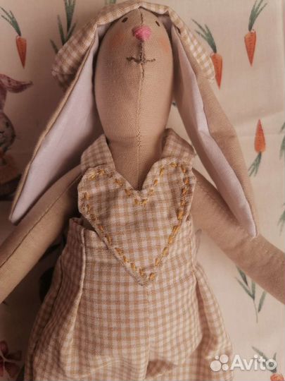 Кукла тильда ручной работы зайка кролик тильда